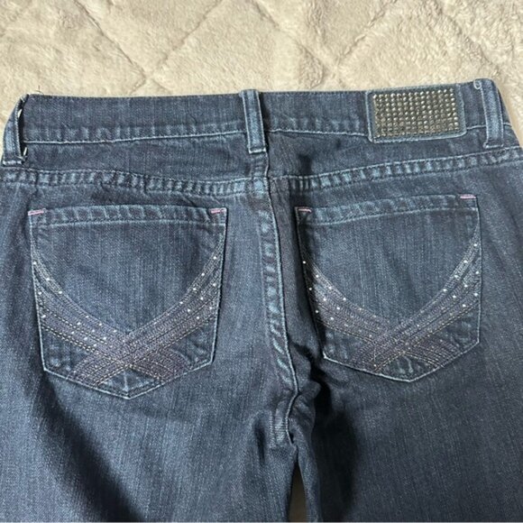Victoria's Secret PINK | Bling Dark Wash Distressed Skinny Jeans | Size 4 - Picture 5 of 15